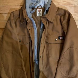Dickies quilted hooded shirt jacket